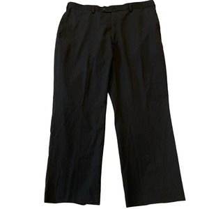 Perry Ellis Black Pinstripe Flat Front Slacks 40x30